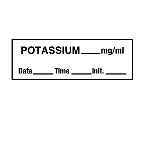 Tape, Potassium 1/2" x 500" White w/Black
